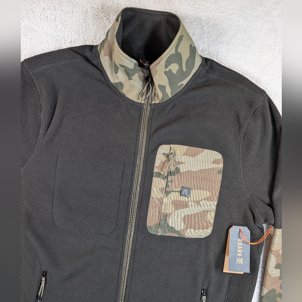 Roark‎ Landfall Fleece Medium Black Camo NWT Outdoor Full Zip